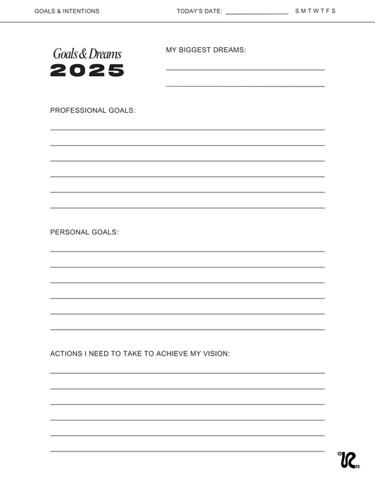 Printable | GOALS & INTENTIONS 2025